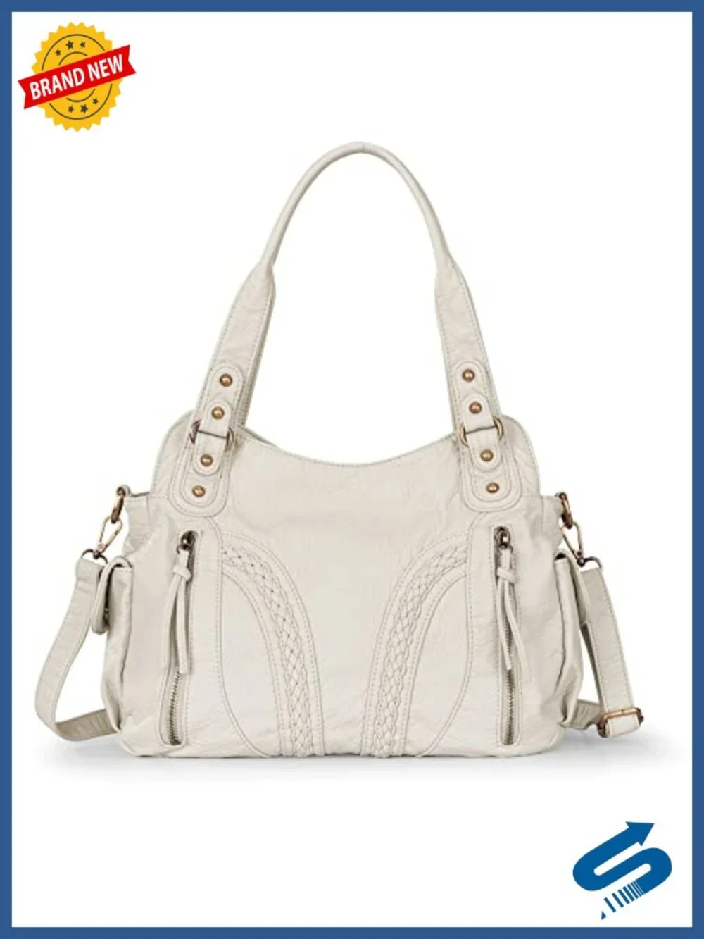 Women Hobo Bag Faux Leather Handbag with Crossbody Strap